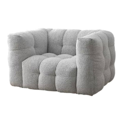 Sofa with Pillow Back with Wool/imitation Leather Beige Cushions 49"L x 40"W x 29.5"H Clearhalo 'furn' 'furn_sofas' 'Furniture' 'furniture_sofas' 'kitchen' 'kitchen_sofas' 'Living Room Furniture' 'Sofa' 'sofas' 4607302