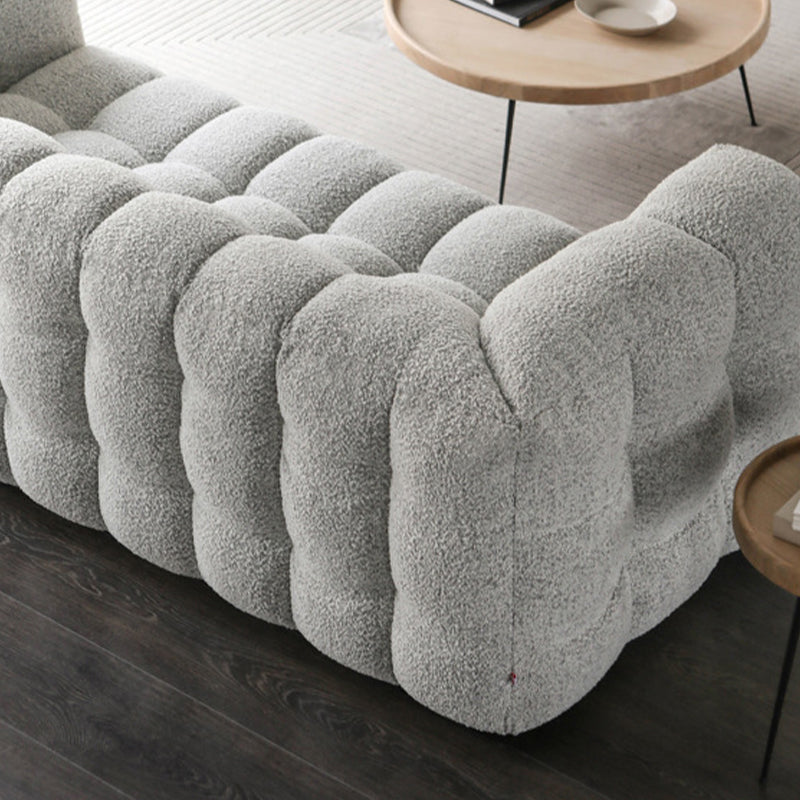 Sofa with Pillow Back with Wool/imitation Leather Beige Cushions Clearhalo 'furn' 'furn_sofas' 'Furniture' 'furniture_sofas' 'kitchen' 'kitchen_sofas' 'Living Room Furniture' 'Sofa' 'sofas' 4607305