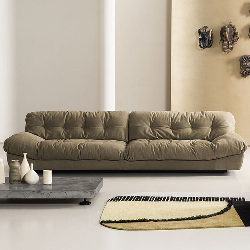 Brown Contemporary Armless Chesterfield Sofa for Living Room, Apartment 102.4"L x 43.3"W x 29.5"H Clearhalo 'furn' 'furn_sofas' 'Furniture' 'furniture_sofas' 'kitchen' 'kitchen_sofas' 'Living Room Furniture' 'Sofa' 'sofas' 4607317