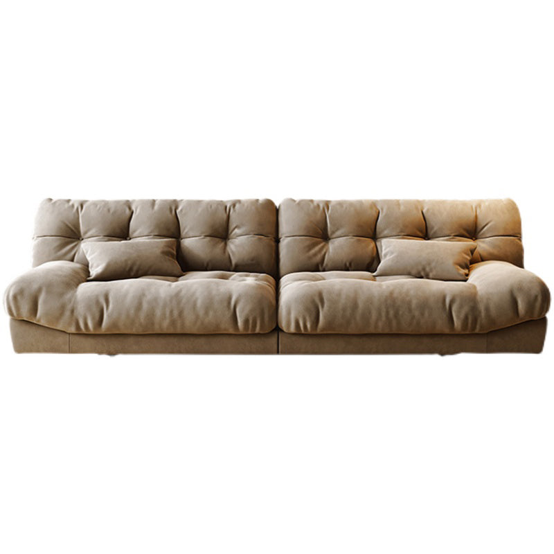 Brown Contemporary Armless Chesterfield Sofa for Living Room, Apartment 94.5"L x 43.3"W x 29.5"H Clearhalo 'furn' 'furn_sofas' 'Furniture' 'furniture_sofas' 'kitchen' 'kitchen_sofas' 'Living Room Furniture' 'Sofa' 'sofas' 4607318