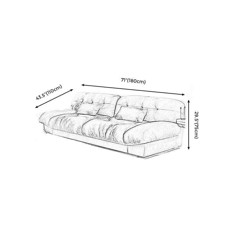 Brown Contemporary Armless Chesterfield Sofa for Living Room, Apartment Clearhalo 'furn' 'furn_sofas' 'Furniture' 'furniture_sofas' 'kitchen' 'kitchen_sofas' 'Living Room Furniture' 'Sofa' 'sofas' 4607324