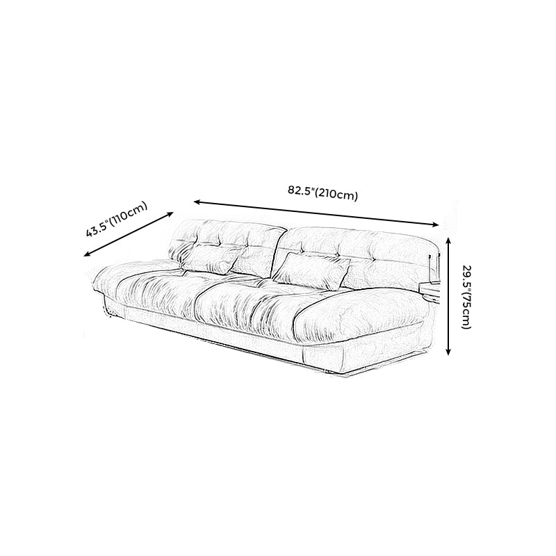 Brown Contemporary Armless Chesterfield Sofa for Living Room, Apartment Clearhalo 'furn' 'furn_sofas' 'Furniture' 'furniture_sofas' 'kitchen' 'kitchen_sofas' 'Living Room Furniture' 'Sofa' 'sofas' 4607325