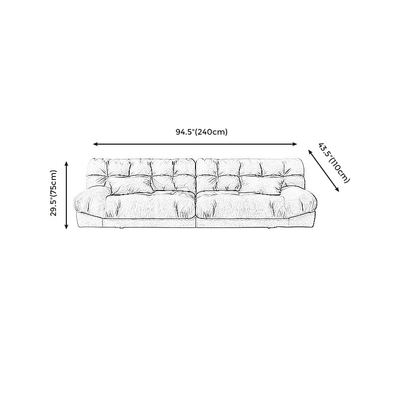 Brown Contemporary Armless Chesterfield Sofa for Living Room, Apartment Clearhalo 'furn' 'furn_sofas' 'Furniture' 'furniture_sofas' 'kitchen' 'kitchen_sofas' 'Living Room Furniture' 'Sofa' 'sofas' 4607326
