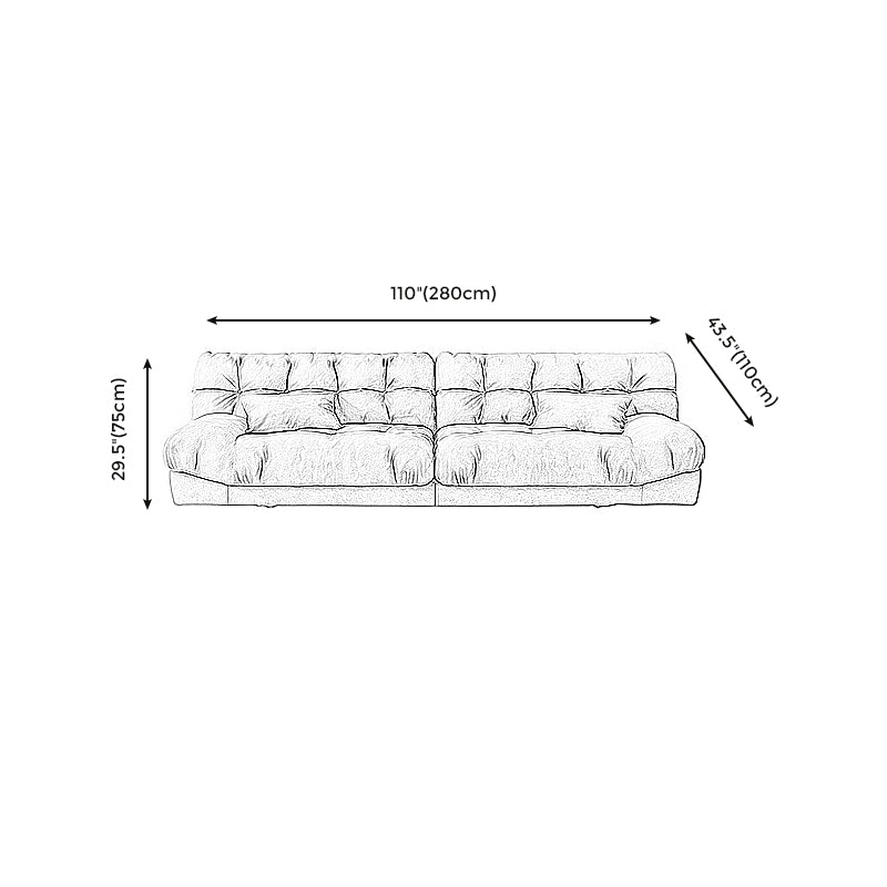 Brown Contemporary Armless Chesterfield Sofa for Living Room, Apartment Clearhalo 'furn' 'furn_sofas' 'Furniture' 'furniture_sofas' 'kitchen' 'kitchen_sofas' 'Living Room Furniture' 'Sofa' 'sofas' 4607328
