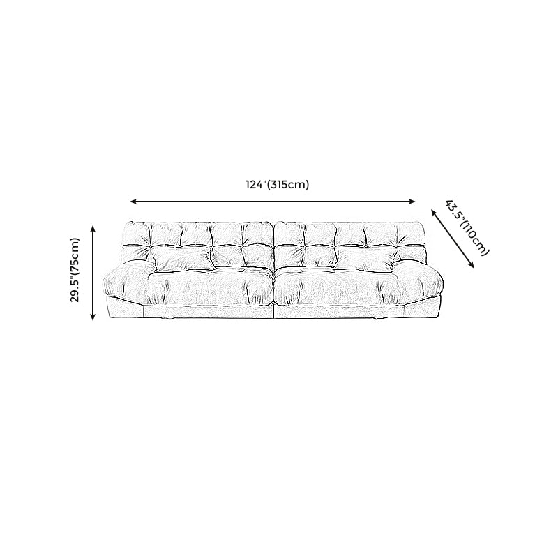 Brown Contemporary Armless Chesterfield Sofa for Living Room, Apartment Clearhalo 'furn' 'furn_sofas' 'Furniture' 'furniture_sofas' 'kitchen' 'kitchen_sofas' 'Living Room Furniture' 'Sofa' 'sofas' 4607329