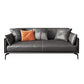 Black Upholstered with Pillow Back Against Leather/leather Seat 61"L x 33.5"W x 33.5"H Clearhalo 'furn' 'furn_sofas' 'Furniture' 'furniture_sofas' 'kitchen' 'kitchen_sofas' 'Living Room Furniture' 'Sofa' 'sofas' 4607337
