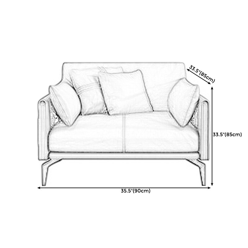 Black Upholstered with Pillow Back Against Leather/leather Seat Clearhalo 'furn' 'furn_sofas' 'Furniture' 'furniture_sofas' 'kitchen' 'kitchen_sofas' 'Living Room Furniture' 'Sofa' 'sofas' 4607344