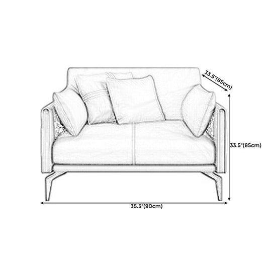 Black Upholstered with Pillow Back Against Leather/leather Seat Clearhalo 'furn' 'furn_sofas' 'Furniture' 'furniture_sofas' 'kitchen' 'kitchen_sofas' 'Living Room Furniture' 'Sofa' 'sofas' 4607344