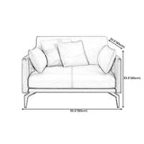 Black Upholstered with Pillow Back Against Leather/leather Seat Clearhalo 'furn' 'furn_sofas' 'Furniture' 'furniture_sofas' 'kitchen' 'kitchen_sofas' 'Living Room Furniture' 'Sofa' 'sofas' 4607344