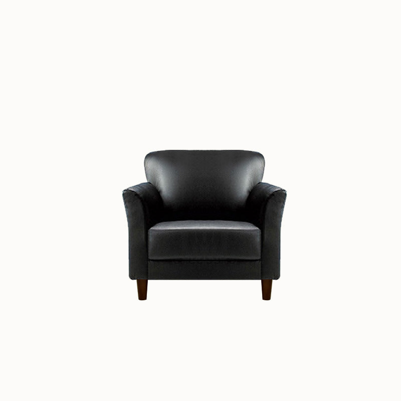 Standard 4 Legs Sofa Modern Distressed Leather Flared Arm Sofa Black 31''H x 31.5''L x 29.5''W Clearhalo 'Furniture' 'furniture_sofas' 'kitchen' 'kitchen_sofas' 'Living Room Furniture' 'Sofa' 'sofas' 4607349