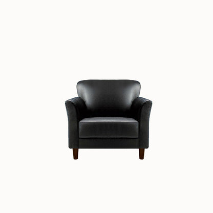 Standard 4 Legs Sofa Modern Distressed Leather Flared Arm Sofa Black 31''H x 31.5''L x 29.5''W Clearhalo 'Furniture' 'furniture_sofas' 'kitchen' 'kitchen_sofas' 'Living Room Furniture' 'Sofa' 'sofas' 4607349