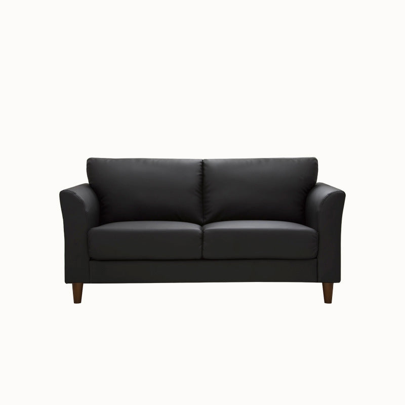 Standard 4 Legs Sofa Modern Distressed Leather Flared Arm Sofa Matte Black 31''H x 57''L x 29.5''W Clearhalo 'Furniture' 'furniture_sofas' 'kitchen' 'kitchen_sofas' 'Living Room Furniture' 'Sofa' 'sofas' 4607363