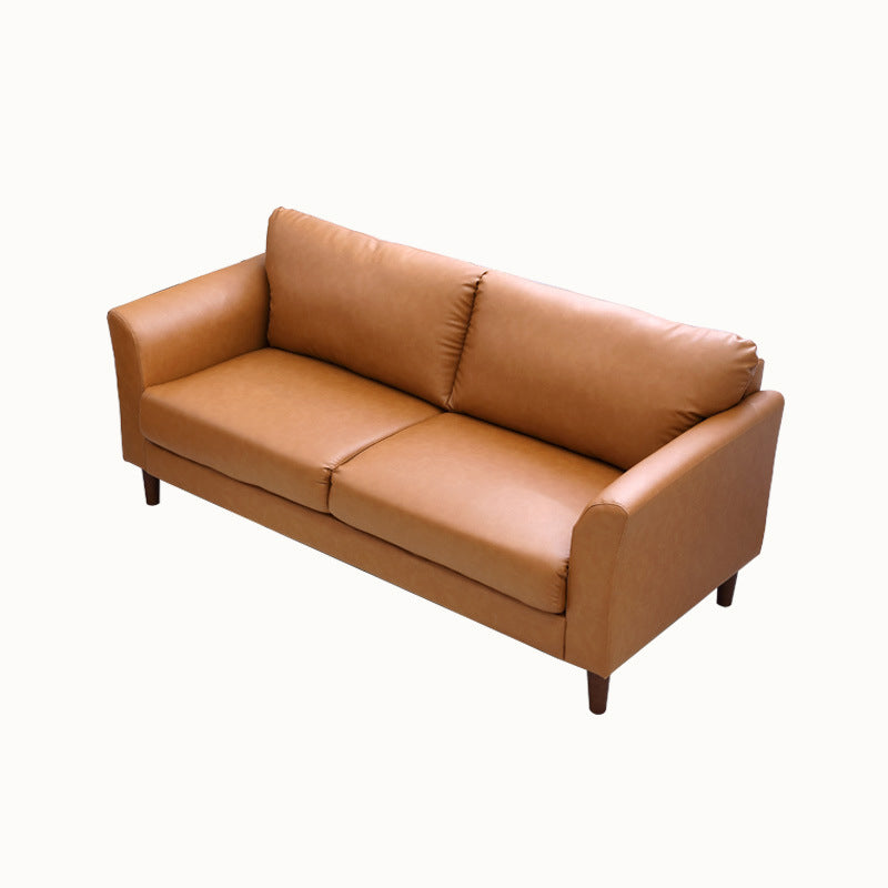 Standard 4 Legs Sofa Modern Distressed Leather Flared Arm Sofa Clearhalo 'Furniture' 'furniture_sofas' 'kitchen' 'kitchen_sofas' 'Living Room Furniture' 'Sofa' 'sofas' 4607364