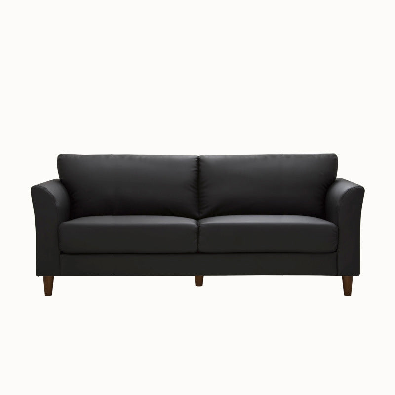Standard 4 Legs Sofa Modern Distressed Leather Flared Arm Sofa Matte Black 31''H x 63''L x 29.5''W Clearhalo 'Furniture' 'furniture_sofas' 'kitchen' 'kitchen_sofas' 'Living Room Furniture' 'Sofa' 'sofas' 4607365