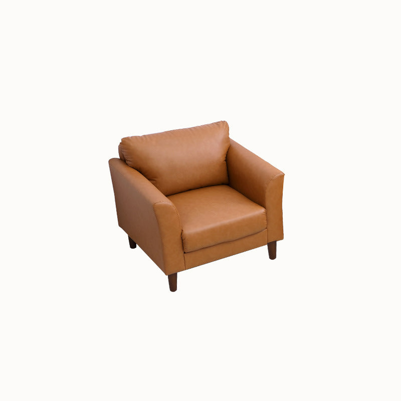 Standard 4 Legs Sofa Modern Distressed Leather Flared Arm Sofa Brown 31''H x 31.5''L x 29.5''W Clearhalo 'Furniture' 'furniture_sofas' 'kitchen' 'kitchen_sofas' 'Living Room Furniture' 'Sofa' 'sofas' 4607369
