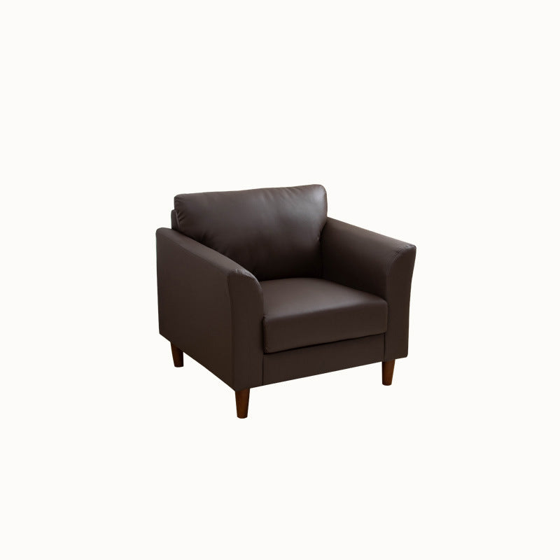 Standard 4 Legs Sofa Modern Distressed Leather Flared Arm Sofa Coffee 31''H x 31.5''L x 29.5''W Clearhalo 'Furniture' 'furniture_sofas' 'kitchen' 'kitchen_sofas' 'Living Room Furniture' 'Sofa' 'sofas' 4607372