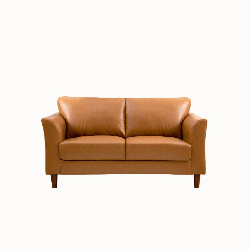Standard 4 Legs Sofa Modern Distressed Leather Flared Arm Sofa Brown 31''H x 51''L x 29.5''W Clearhalo 'Furniture' 'furniture_sofas' 'kitchen' 'kitchen_sofas' 'Living Room Furniture' 'Sofa' 'sofas' 4607373