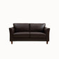 Standard 4 Legs Sofa Modern Distressed Leather Flared Arm Sofa Coffee 31''H x 57''L x 29.5''W Clearhalo 'Furniture' 'furniture_sofas' 'kitchen' 'kitchen_sofas' 'Living Room Furniture' 'Sofa' 'sofas' 4607377