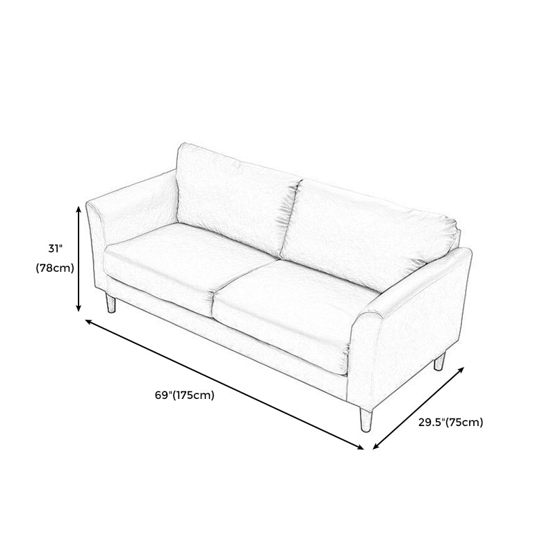 Standard 4 Legs Sofa Modern Distressed Leather Flared Arm Sofa Clearhalo 'Furniture' 'furniture_sofas' 'kitchen' 'kitchen_sofas' 'Living Room Furniture' 'Sofa' 'sofas' 4607384