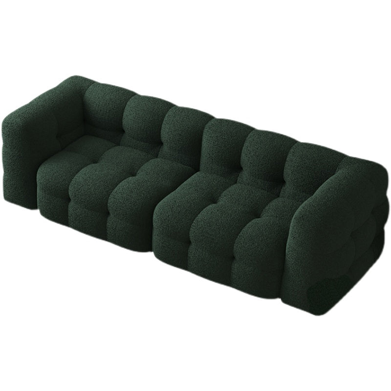 Green Contemporary Tuxedo Arm Chesterfield Sofa for Living Room, Apartment 89"L x 40"W x 29"H Faux Leather Clearhalo 'furn' 'furn_sofas' 'Furniture' 'furniture_sofas' 'kitchen' 'kitchen_sofas' 'Living Room Furniture' 'Sofa' 'sofas' 4607389