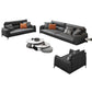 Black Frame Modern Style with Pillow Back Against Leather/leather Seat Clearhalo 'Furniture' 'furniture_sofas' 'kitchen' 'kitchen_sofas' 'Living Room Furniture' 'Sofa' 'sofas' 4607400