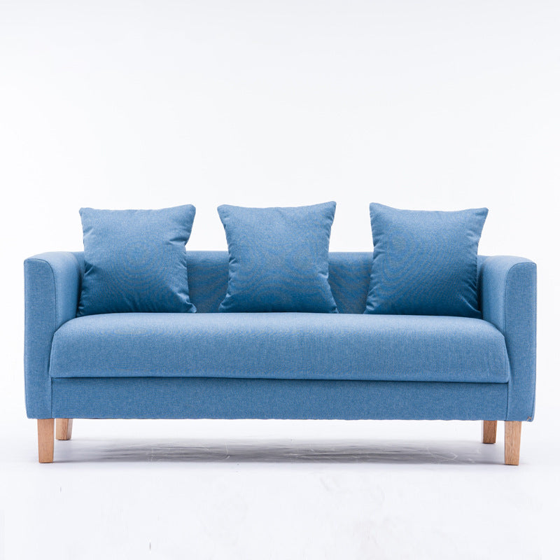 Chesterfield Modern Cushions Sofa Tuxedo Arm 4 Wood Legs Sofa Sky Blue Clearhalo 'furn' 'furn_sofas' 'Furniture' 'furniture_sofas' 'kitchen' 'kitchen_sofas' 'Living Room Furniture' 'Sofa' 'sofas' 4607431