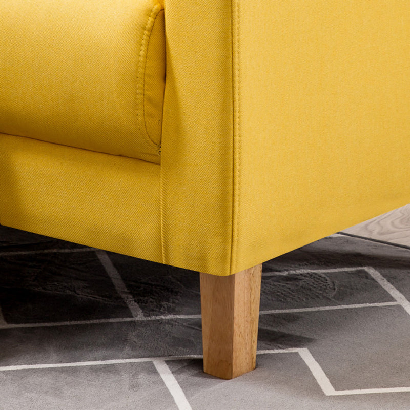 Chesterfield Modern Cushions Sofa Tuxedo Arm 4 Wood Legs Sofa Clearhalo 'furn' 'furn_sofas' 'Furniture' 'furniture_sofas' 'kitchen' 'kitchen_sofas' 'Living Room Furniture' 'Sofa' 'sofas' 4607441