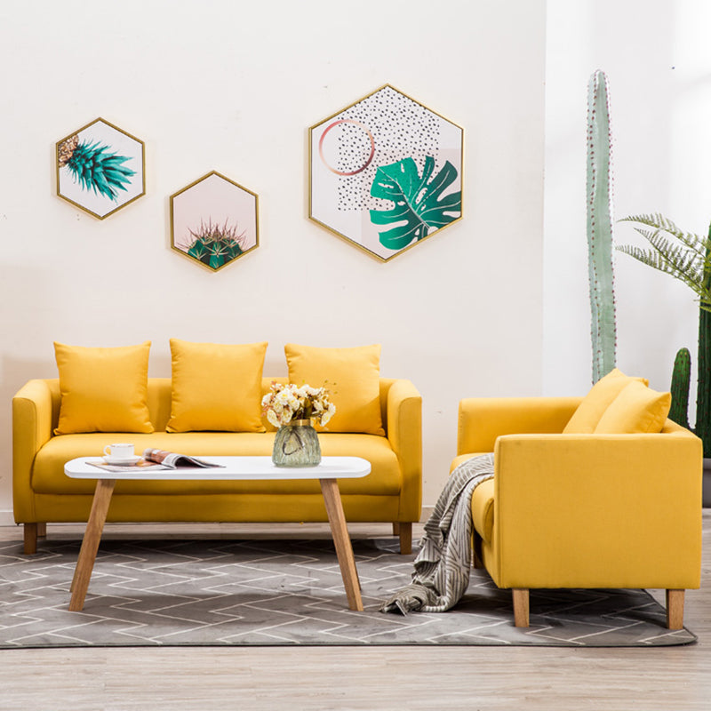 Chesterfield Modern Cushions Sofa Tuxedo Arm 4 Wood Legs Sofa Clearhalo 'furn' 'furn_sofas' 'Furniture' 'furniture_sofas' 'kitchen' 'kitchen_sofas' 'Living Room Furniture' 'Sofa' 'sofas' 4607443