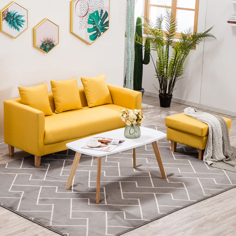 Chesterfield Modern Cushions Sofa Tuxedo Arm 4 Wood Legs Sofa Clearhalo 'furn' 'furn_sofas' 'Furniture' 'furniture_sofas' 'kitchen' 'kitchen_sofas' 'Living Room Furniture' 'Sofa' 'sofas' 4607444