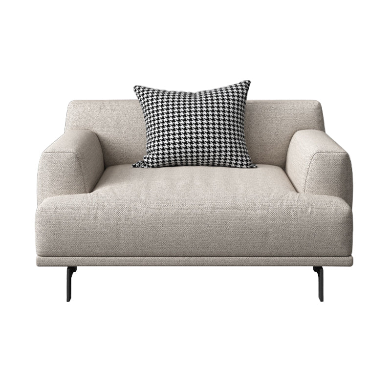 Ivory Fabric Settee Standard Charles Of London Tight Back Loveseat 43.5"L x 37.5"W x 29.5"H Cotton Blend Clearhalo 'furn' 'furn_sofas' 'Furniture' 'furniture_sofas' 'kitchen' 'kitchen_sofas' 'Living Room Furniture' 'Sofa' 'sofas' 4607452