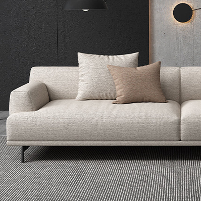 Ivory Fabric Settee Standard Charles Of London Tight Back Loveseat Clearhalo 'furn' 'furn_sofas' 'Furniture' 'furniture_sofas' 'kitchen' 'kitchen_sofas' 'Living Room Furniture' 'Sofa' 'sofas' 4607454