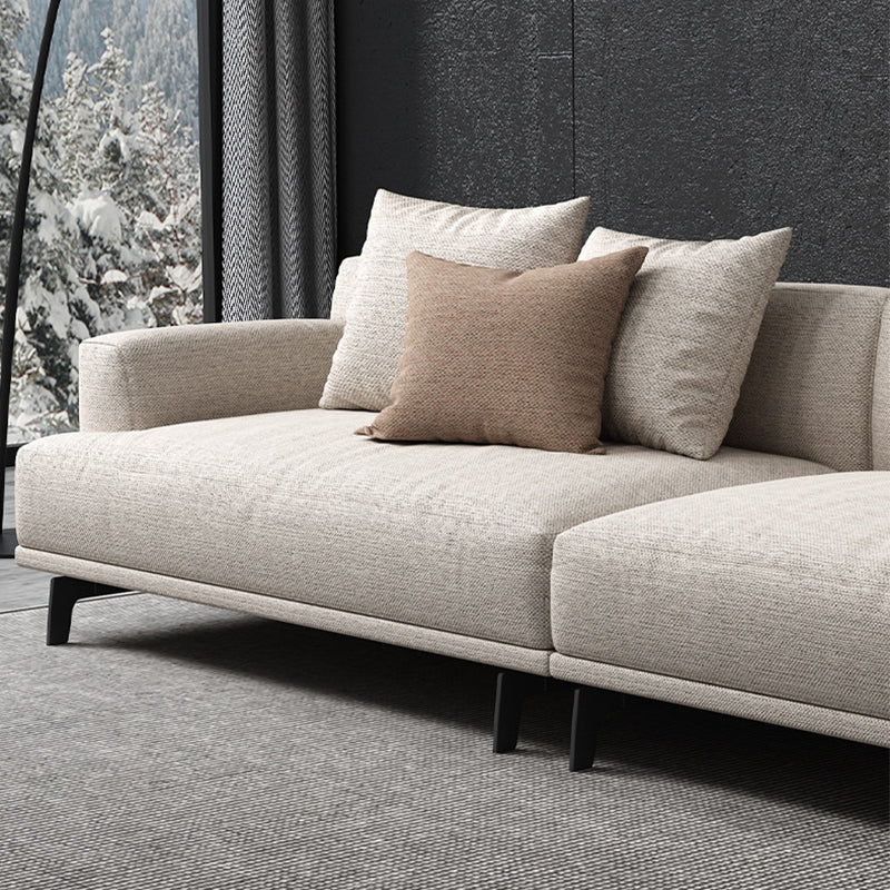 Ivory Fabric Settee Standard Charles Of London Tight Back Loveseat Clearhalo 'furn' 'furn_sofas' 'Furniture' 'furniture_sofas' 'kitchen' 'kitchen_sofas' 'Living Room Furniture' 'Sofa' 'sofas' 4607457