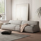 Grey Contemporary Leather Match Pillow Top Arm Standard Sofa for Living Room 98"L x 41"W x 29.5"H Clearhalo 'furn' 'furn_sofas' 'Furniture' 'furniture_sofas' 'kitchen' 'kitchen_sofas' 'Living Room Furniture' 'Sofa' 'sofas' 4607461