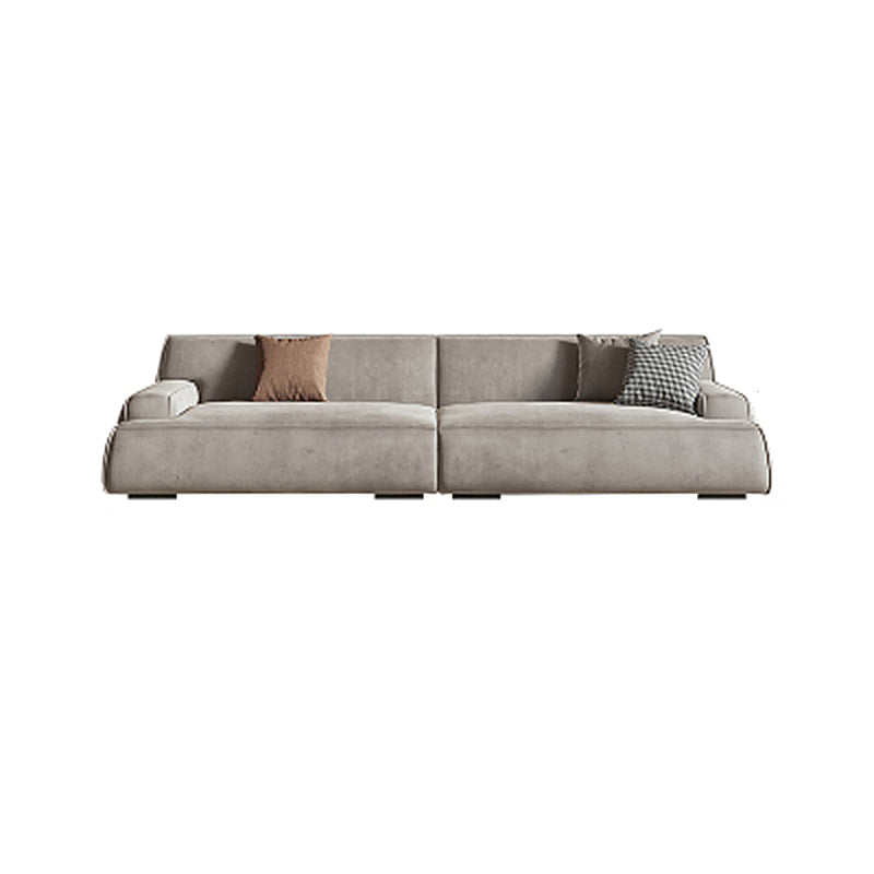 Grey Contemporary Leather Match Pillow Top Arm Standard Sofa for Living Room 71"L x 41"W x 29.5"H Clearhalo 'furn' 'furn_sofas' 'Furniture' 'furniture_sofas' 'kitchen' 'kitchen_sofas' 'Living Room Furniture' 'Sofa' 'sofas' 4607465