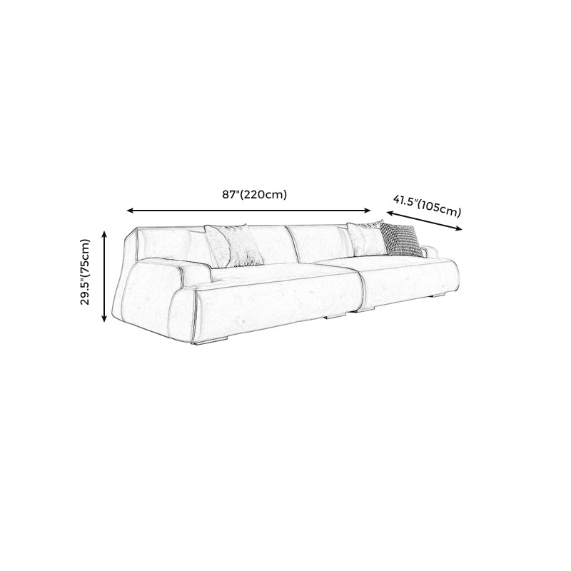 Grey Contemporary Leather Match Pillow Top Arm Standard Sofa for Living Room Clearhalo 'furn' 'furn_sofas' 'Furniture' 'furniture_sofas' 'kitchen' 'kitchen_sofas' 'Living Room Furniture' 'Sofa' 'sofas' 4607470