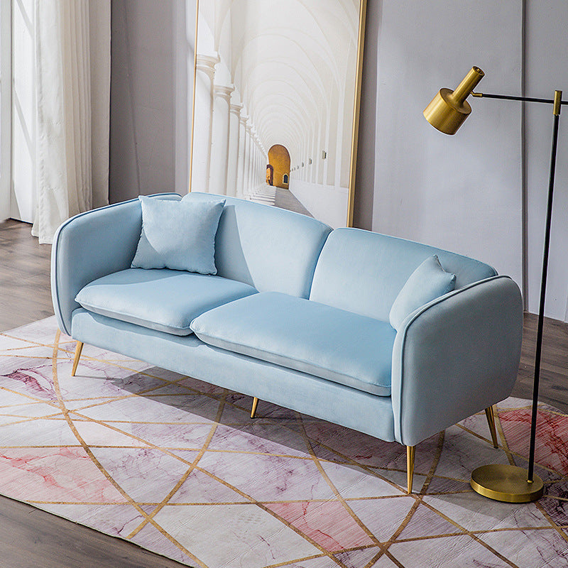 3 Seater Modern Hair Pin Legs Sofa Tuxedo Arm Chesterfield Sofa Light Blue Clearhalo 'Furniture' 'furniture_sofas' 'kitchen' 'kitchen_sofas' 'Living Room Furniture' 'Sofa' 'sofas' 4607485