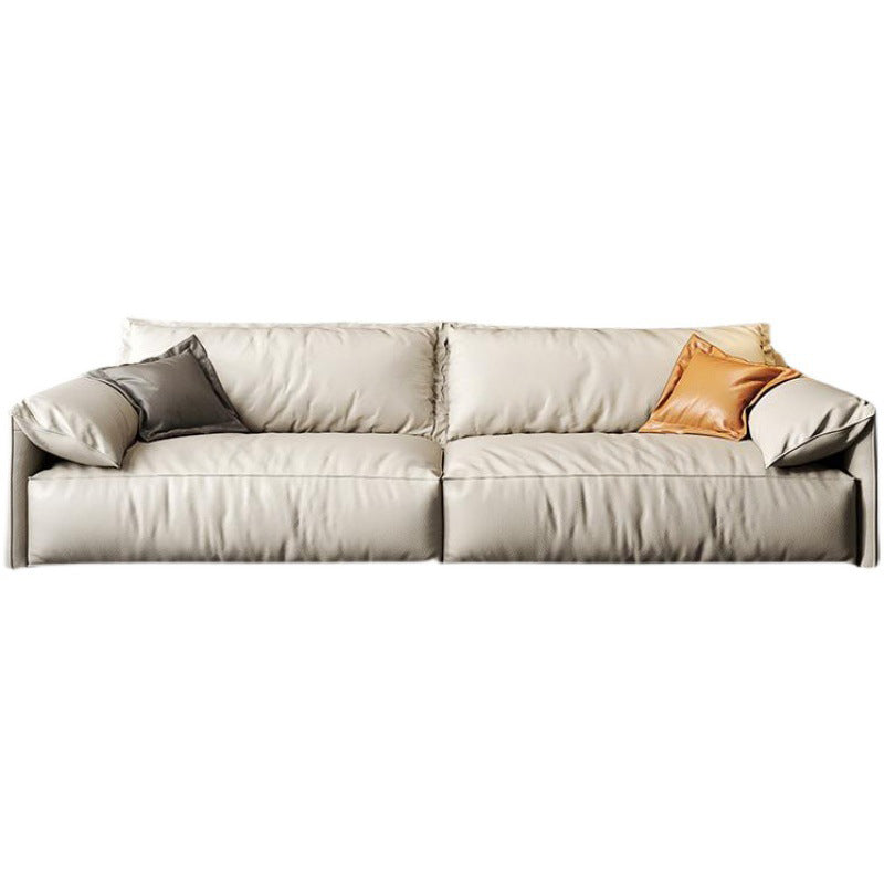 Leather Square Arm Loveseat Standard Loose Back Settee Furniture Clearhalo 'furn' 'furn_sofas' 'Furniture' 'furniture_sofas' 'kitchen' 'kitchen_sofas' 'Living Room Furniture' 'Sofa' 'sofas' 4607502