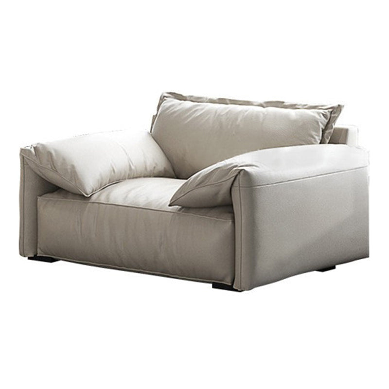 Leather Square Arm Loveseat Standard Loose Back Settee Furniture 47"L x 39"W x 35.5"H Clearhalo 'furn' 'furn_sofas' 'Furniture' 'furniture_sofas' 'kitchen' 'kitchen_sofas' 'Living Room Furniture' 'Sofa' 'sofas' 4607503