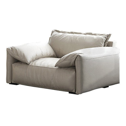 Leather Square Arm Loveseat Standard Loose Back Settee Furniture 47"L x 39"W x 35.5"H Clearhalo 'furn' 'furn_sofas' 'Furniture' 'furniture_sofas' 'kitchen' 'kitchen_sofas' 'Living Room Furniture' 'Sofa' 'sofas' 4607503