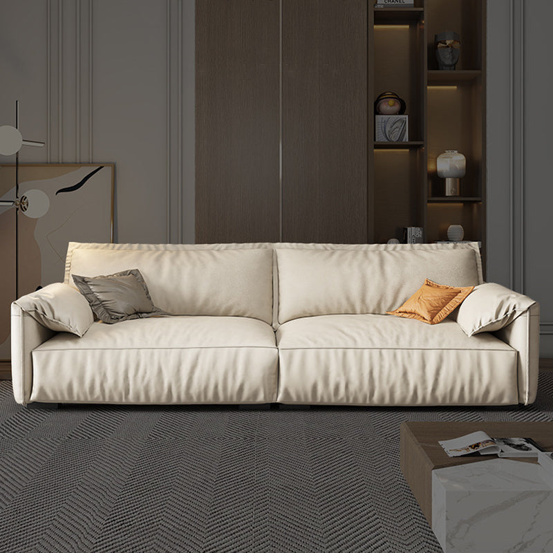 Leather Square Arm Loveseat Standard Loose Back Settee Furniture 67"L x 39"W x 35.5"H Genuine Leather Clearhalo 'furn' 'furn_sofas' 'Furniture' 'furniture_sofas' 'kitchen' 'kitchen_sofas' 'Living Room Furniture' 'Sofa' 'sofas' 4607512