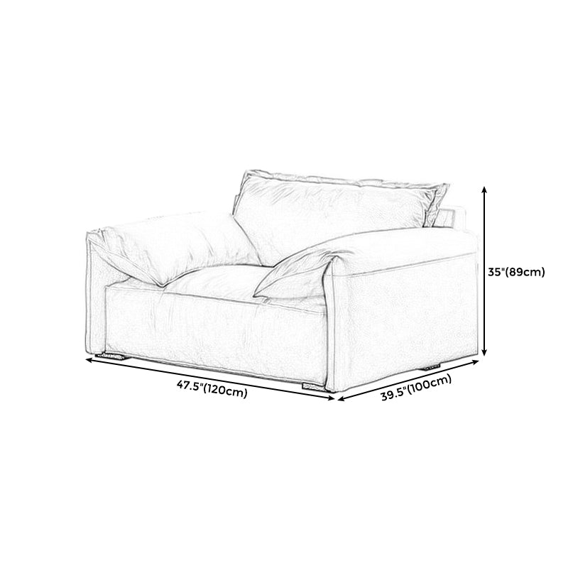 Leather Square Arm Loveseat Standard Loose Back Settee Furniture Clearhalo 'furn' 'furn_sofas' 'Furniture' 'furniture_sofas' 'kitchen' 'kitchen_sofas' 'Living Room Furniture' 'Sofa' 'sofas' 4607513