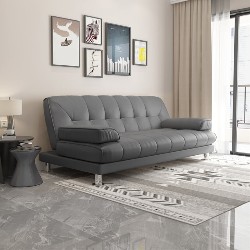 Contemporary Tufted Split-Back Convertible Sleeper Sofa for Apartment Grey Clearhalo 'furn' 'furn_sofas' 'Furniture' 'furniture_sofas' 'kitchen' 'kitchen_sofas' 'Living Room Furniture' 'Sofa' 'sofas' 4607519