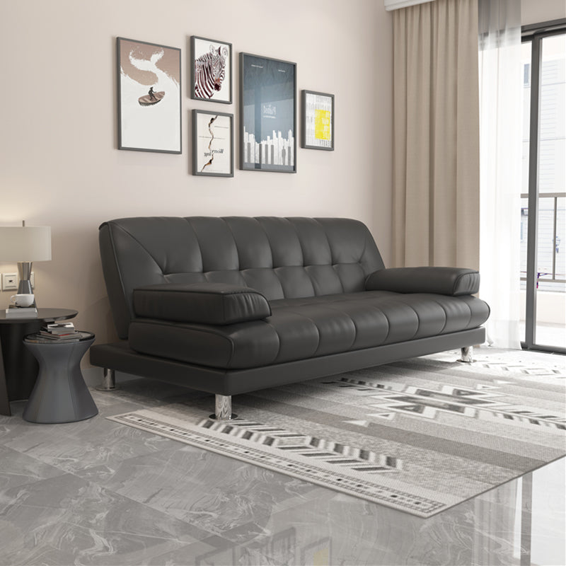 Contemporary Tufted Split-Back Convertible Sleeper Sofa for Apartment 71"L x 33.5"W x 35"H Black Clearhalo 'furn' 'furn_sofas' 'Furniture' 'furniture_sofas' 'kitchen' 'kitchen_sofas' 'Living Room Furniture' 'Sofa' 'sofas' 4607520