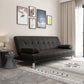 Contemporary Tufted Split-Back Convertible Sleeper Sofa for Apartment 71"L x 33.5"W x 31.5"H Black Clearhalo 'furn' 'furn_sofas' 'Furniture' 'furniture_sofas' 'kitchen' 'kitchen_sofas' 'Living Room Furniture' 'Sofa' 'sofas' 4607523