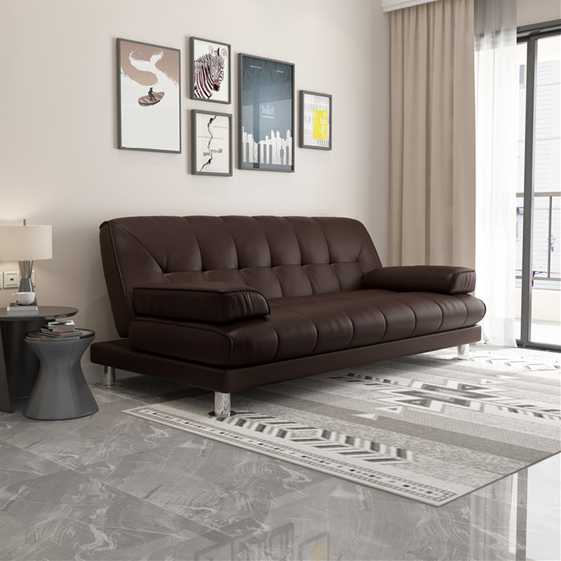 Contemporary Tufted Split-Back Convertible Sleeper Sofa for Apartment Dark Coffee Clearhalo 'furn' 'furn_sofas' 'Furniture' 'furniture_sofas' 'kitchen' 'kitchen_sofas' 'Living Room Furniture' 'Sofa' 'sofas' 4607524