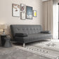 Contemporary Tufted Split-Back Convertible Sleeper Sofa for Apartment Grey Clearhalo 'furn' 'furn_sofas' 'Furniture' 'furniture_sofas' 'kitchen' 'kitchen_sofas' 'Living Room Furniture' 'Sofa' 'sofas' 4607525