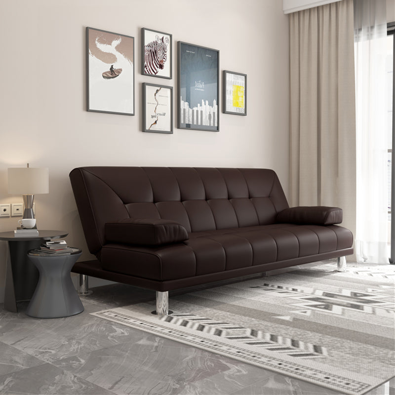 Contemporary Tufted Split-Back Convertible Sleeper Sofa for Apartment Dark Coffee Clearhalo 'furn' 'furn_sofas' 'Furniture' 'furniture_sofas' 'kitchen' 'kitchen_sofas' 'Living Room Furniture' 'Sofa' 'sofas' 4607530