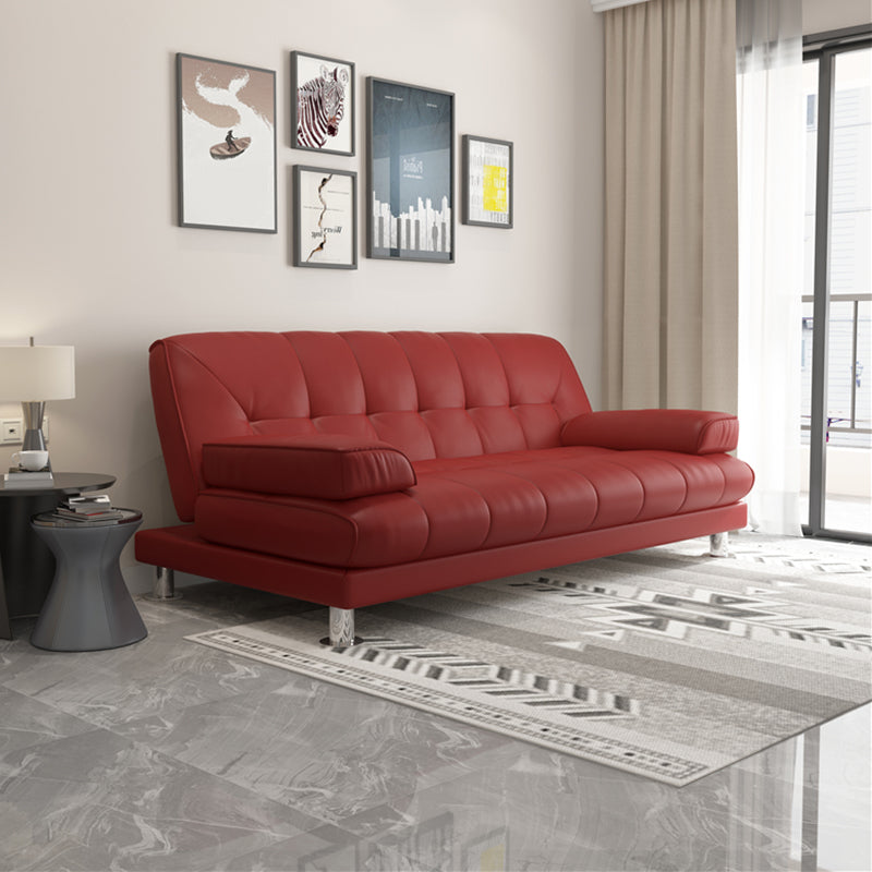 Contemporary Tufted Split-Back Convertible Sleeper Sofa for Apartment Red Clearhalo 'furn' 'furn_sofas' 'Furniture' 'furniture_sofas' 'kitchen' 'kitchen_sofas' 'Living Room Furniture' 'Sofa' 'sofas' 4607532