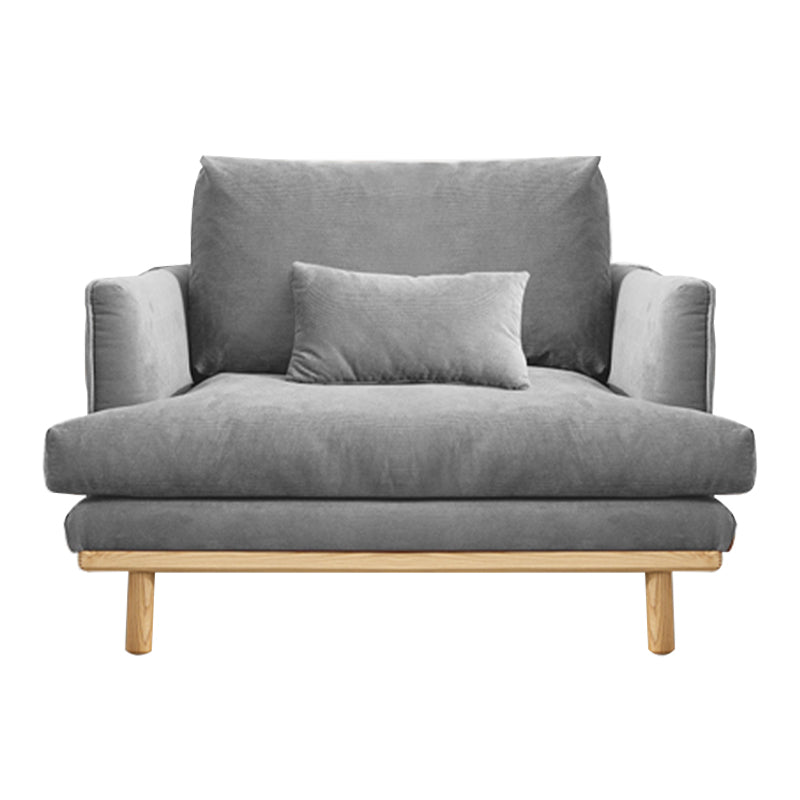 Recessed Arm Loose Back Sofa 35"W Velvet Sofa for Living Room 35"L x 35"W x 33.5"H Grey Clearhalo 'furn' 'furn_sofas' 'Furniture' 'furniture_sofas' 'kitchen' 'kitchen_sofas' 'Living Room Furniture' 'Sofa' 'sofas' 4607542