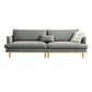 Recessed Arm Loose Back Sofa 35"W Velvet Sofa for Living Room 102"L x 35.5"W x 33"H Grey Clearhalo 'furn' 'furn_sofas' 'Furniture' 'furniture_sofas' 'kitchen' 'kitchen_sofas' 'Living Room Furniture' 'Sofa' 'sofas' 4607549